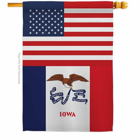 GUARDERIA 28 x 40 in. USA Iowa American State Vertical House Flag with Double-Sided  Banner Garden Yard Gift GU4061113
